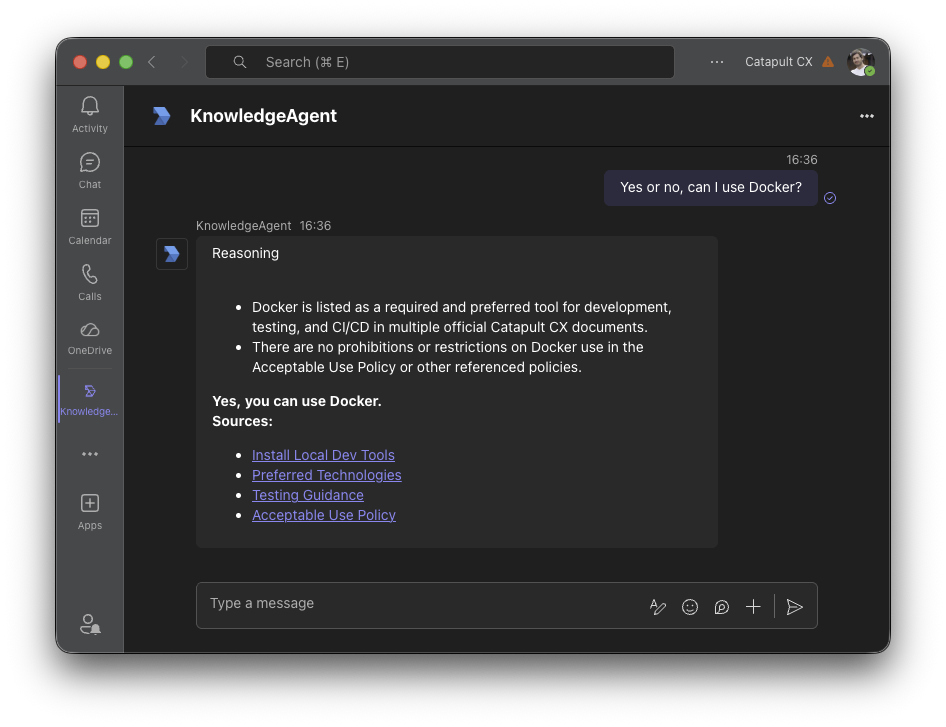 AnswerVault in Microsoft Teams